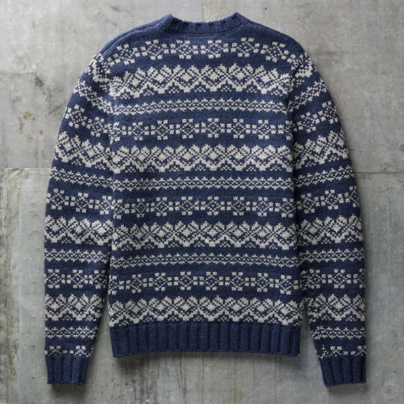 Men's Sweater 2023 Autumn/Winter New Crewneck Pullover Printed Casual Large Size Sweater