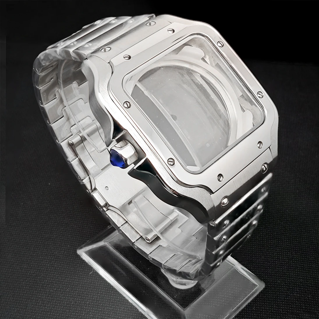 Cassa Per Orologio Quadrata In Oro / Nastro Da 38 Mm Con Bracciale In Acciaio Elettrolico 316L Accessori Per Orologi Per Movimenti NH35 / NH36 / 4R36 - Foto 10