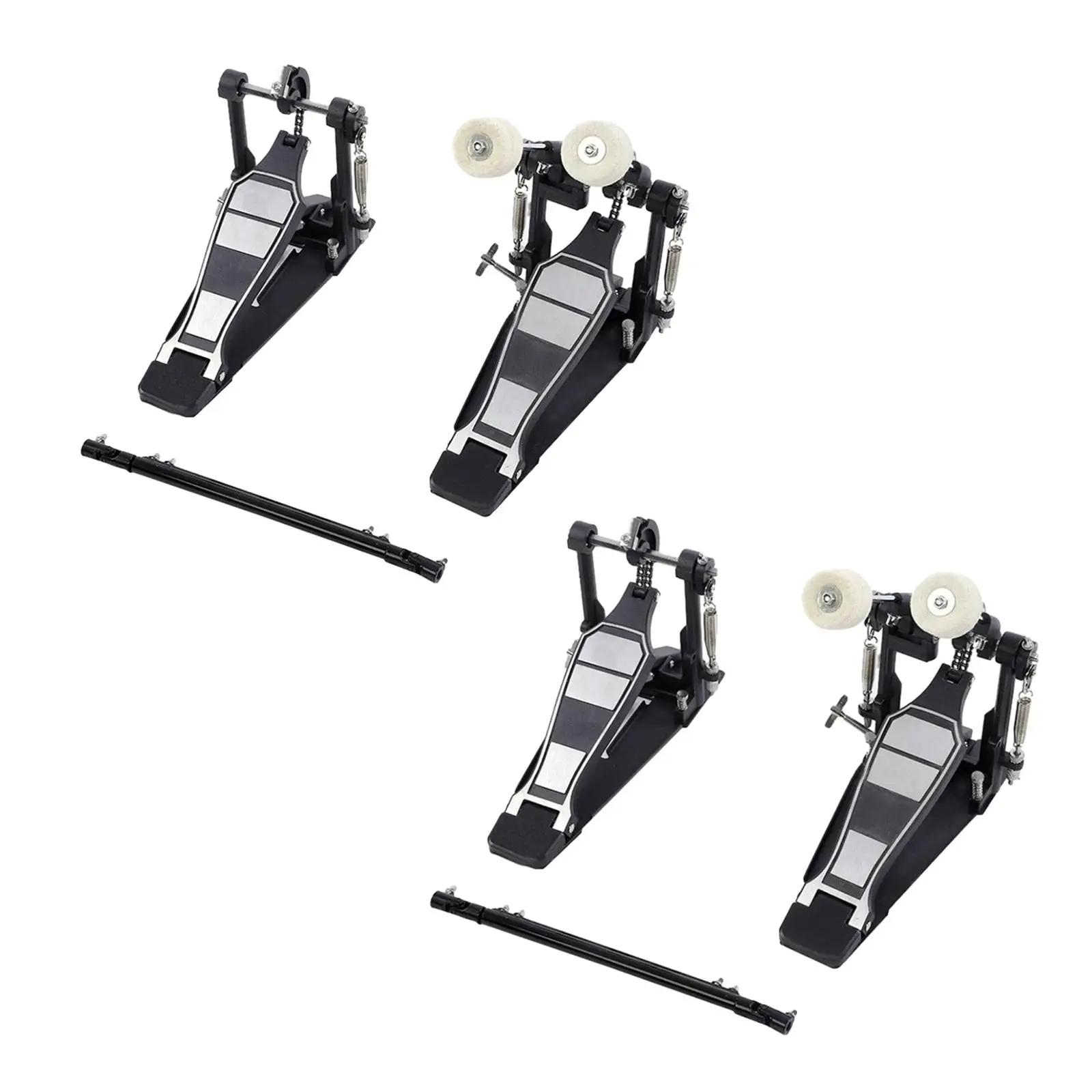 

Double Bass Pedal Double Kick Drum Pedal 2 Beater Head Non Slip Twin Foot Pedal for Electronic Drum Lovers Jazz Drums