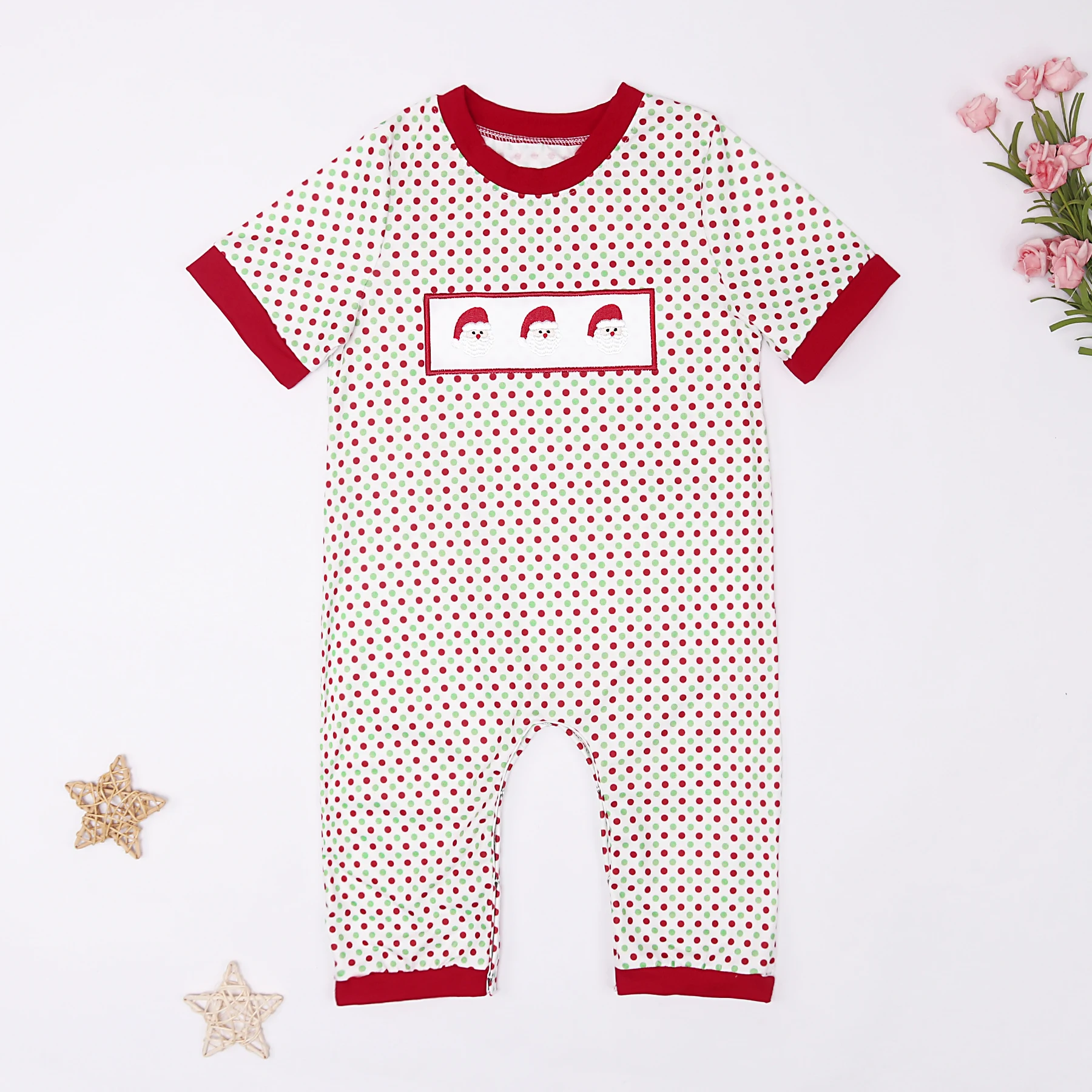 

Christmas Newborn Baby Boys Bodysuit Clothes Autumn Romper Cotton Kawaii Embroidery Outfits Short Sleeve Toddler Infant Onesie