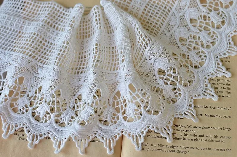 Lace Fabric Chiffon Lace Fabric Lace Decoration African lace fabric DIY 1yard Water soluble Cotton embroidery wide fabrics Wedding Decoration Trim
