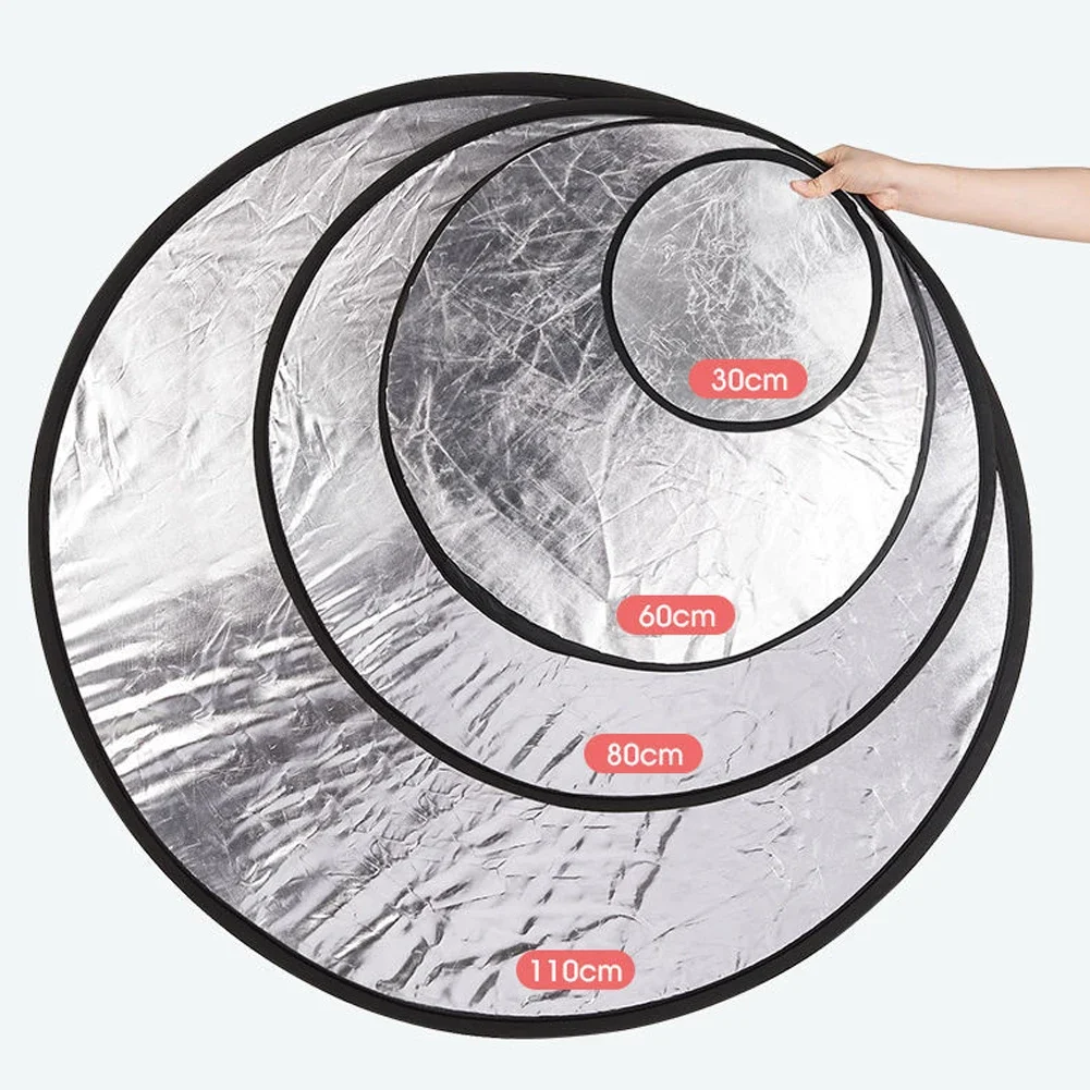 Photography Reflector 5 in 1 Collapsible Round Multi Disc 30 40 80 110cm 2in1 with Carry Bag Outdoor Light Diffuser