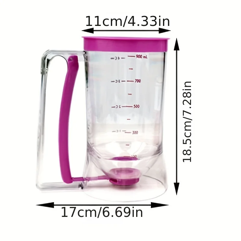 1 Pcs 900ml Batter Dispenser Hand-held Graduated Funnel Pastry Dough Dispensador For Pancake Cupcakes Cake - Image 3