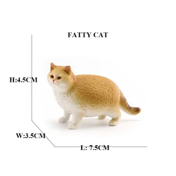 Hand - Painted Realistic Cat Figurines Set - Mini Kittens for Home and Office Decor (FATTY CAT O)