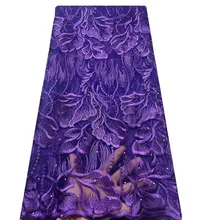 

High Quality Nigerian Lace Fabrics 2022 With Sequins African French Net Lace Fabric Embroidered Tulle Mesh Lace With Stones 695
