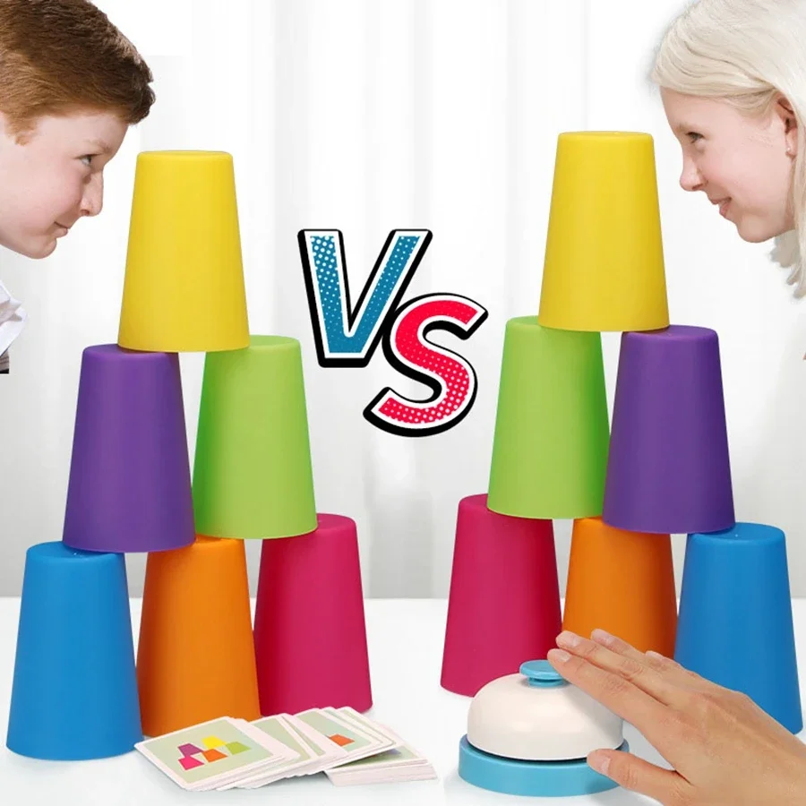 Competitive Folding Cups Toy Kindergarten Interactive Game Puzzle Logic Training Toy Sport Stacking Cups Sport Flying Racing