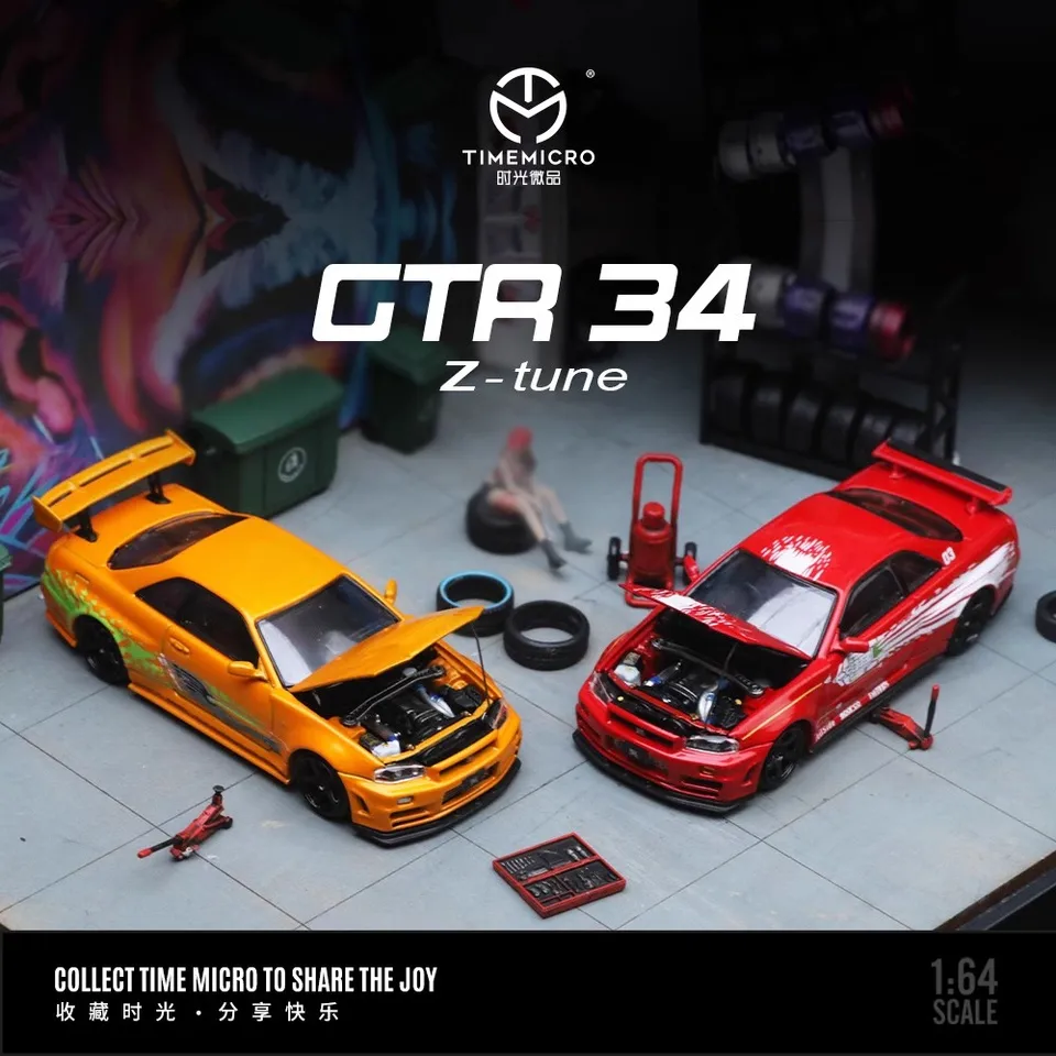 Time Micro 1:64 GTR R34 Speed And Passion Diecast Model Car