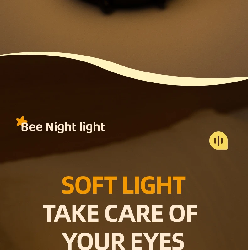 LED Night Lights Bee Creative Bedside Room Decoration Atmosphere LED Light Desk Lamp Nightlight for Kids Christmas Birthday Gift