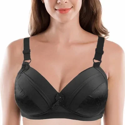 

France Fashion Black Bra Top Push Up Bralette Deep V Lingerie Seamless Thin Cotton Padded Big Bust 34-44 A B C D Cup VS Bh C05