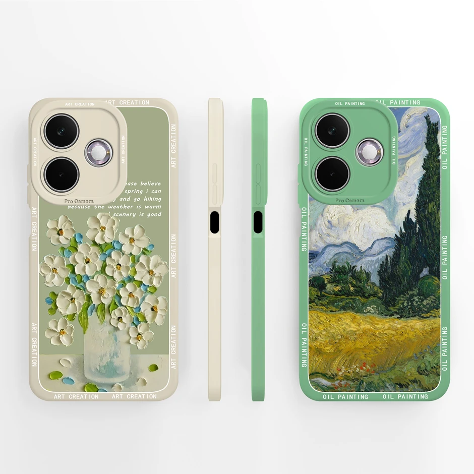 Artistic Flower Silicone Shockproof Phone Case - Soft Protective Back Cover