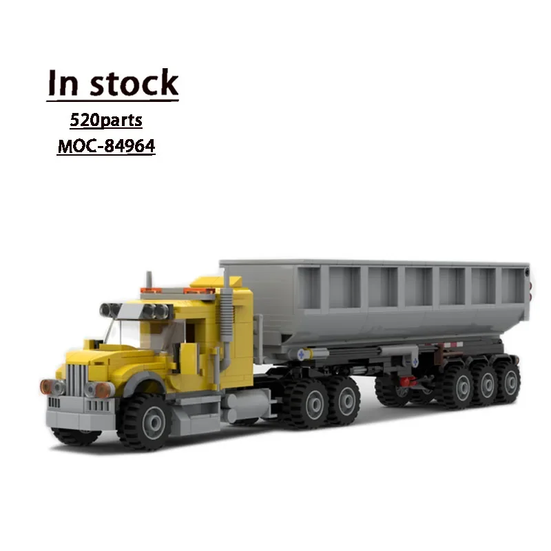 

MOC-84964 Small City Transport Truck & Dump Trailer Splicing & Assembling Building Block Model MOC Creative Kids Toy Gift