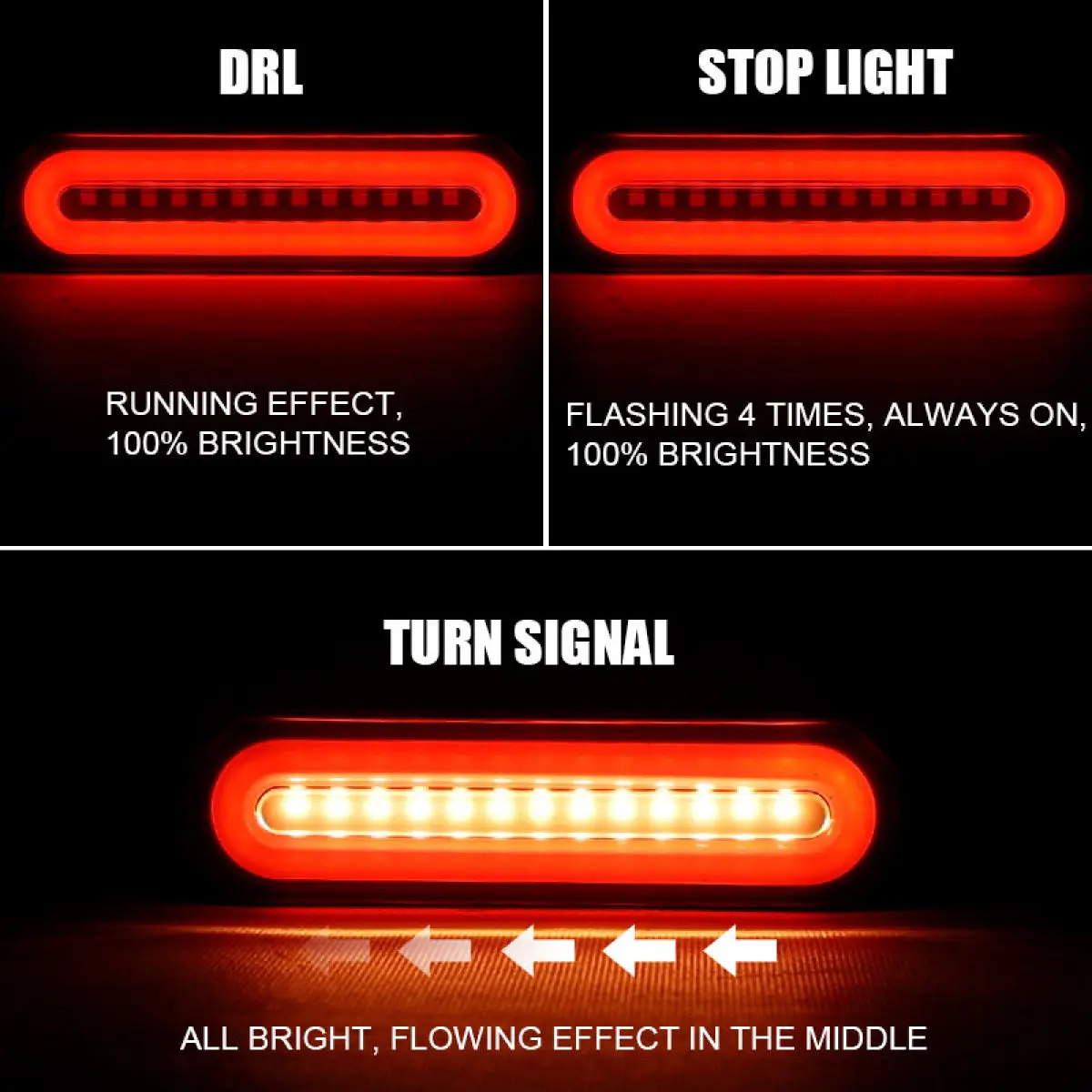 Vvikizy Feu Stop Feu Arrière LED Ovale Rétro Pour Moto, Feu De Plaque D'immatriculation Adapté à