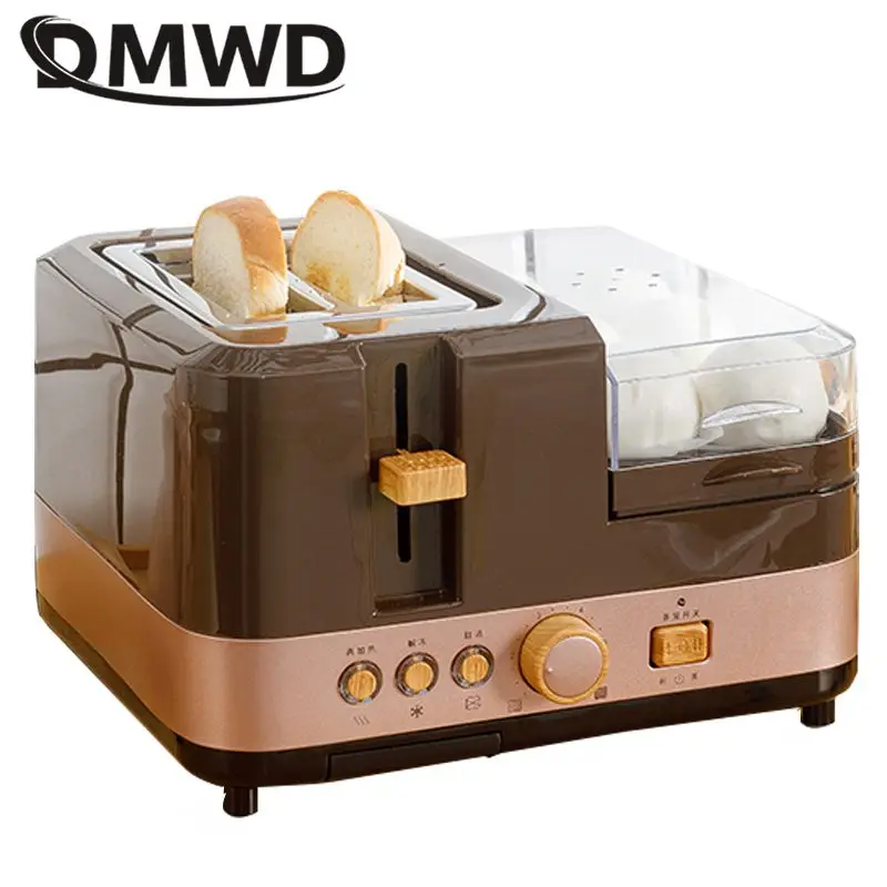 DMWD 4 In 1 Multifunction Electric Breakfast Machine Toaster Sandwich Machine Household Frying Pan Bread Maker Egg Steamer 2