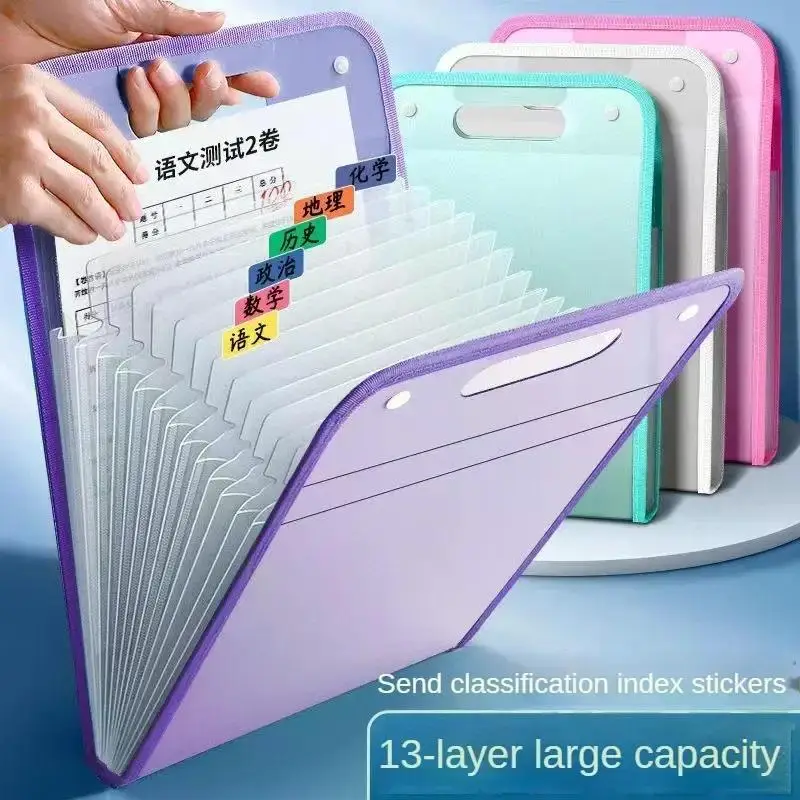 13 Pocket File Folders Portable A4 Letter Size Expanding Folders Document Organizer for Classroom Office Storage file folder