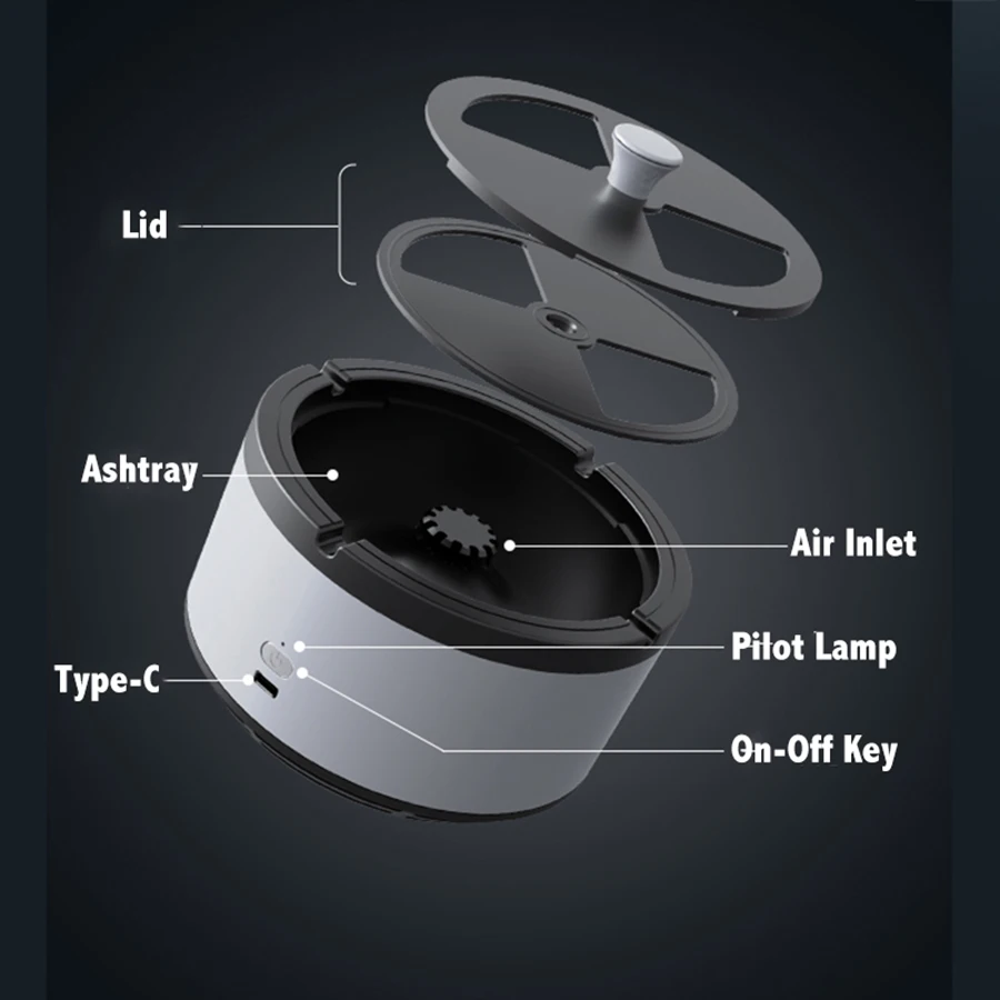 Ashtray Air Purifier Multipurpose Portable Gadgets House Accessories For Family Office portable ashtray cigarettes ashtray