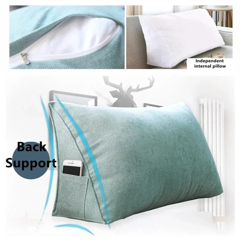 Headboard Wedge Pillow Bed Sofa Rest Reading Pillow Bolster Triangular Pillow Sitting In Bed-Backrest Positioning Support 3