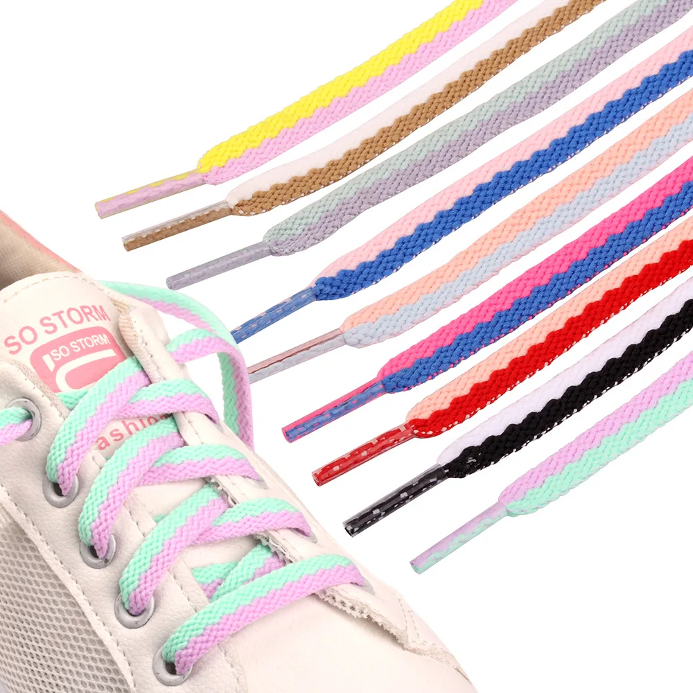 8mmFlatDualShoelacesFashionMixedColorShoeLacesAssorted