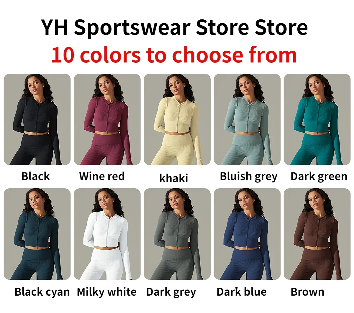 Women's Shirt Seamless Crop Top Fitness Shirts Long Sleeve Sports Top Woman Front Zipper Yoga Tops Gym Workout Active Wear