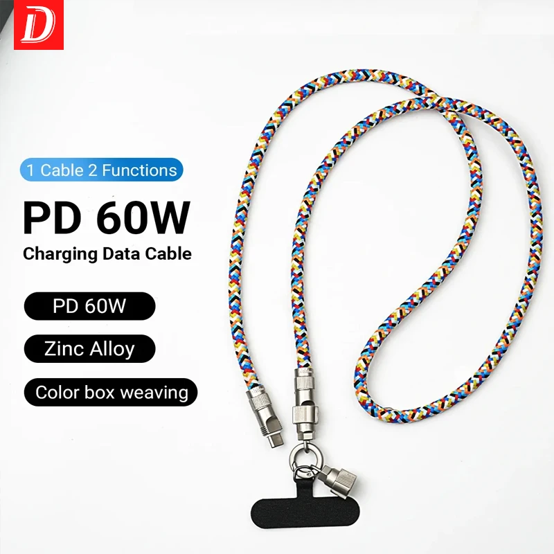 Cordino Per Cellulare Con Cavo USB-C 60W - Universale, Regolabile, 2 Toppe Per Ricarica E Sicurezza - Foto 8