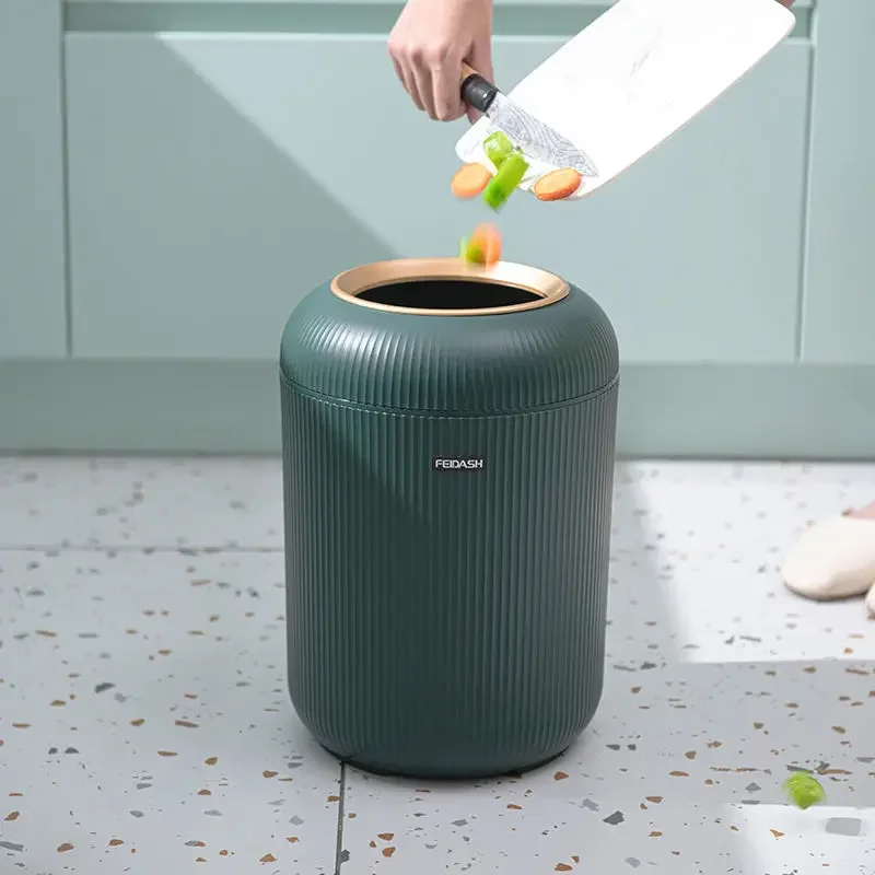 

2024 Trash Cans Press Type Kitchen Cans Office Trash Baskets Dustbin Floor-standing Trash Can with Lid Double Barrel Body Home