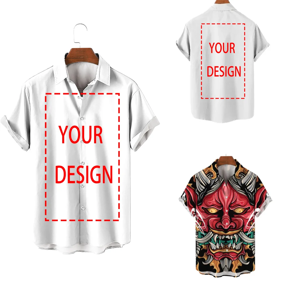 Hawaiian Shirt Unisex Hawaiian Shirts 3d Diy Print Button Shirts Short Sleeves/long Sleeves Hawaii Shirt Tops European Size 5xl