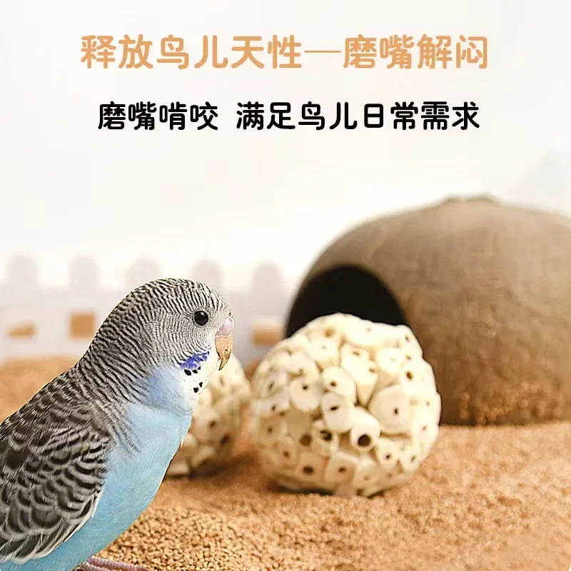 Bird Toys Natural Sola Balls Soft Chew Shred Foraging Toy for Parrot Parrotlet Budgie Finch Macaw 6cm juguetes para p&aacute;jaros