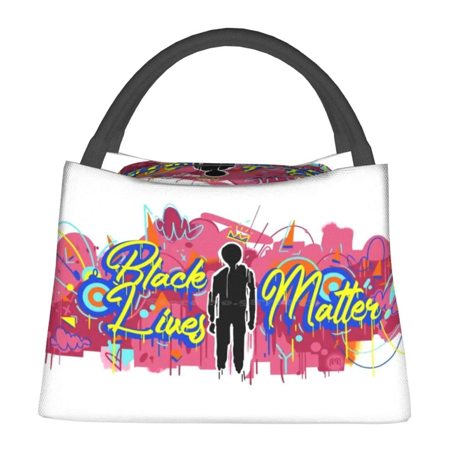 

Miles Mural Food Portable Insulation Bag Cooler Tote Miles Morales Mural Graffiti Black Lives Matter Spray Paint Superhero Hero