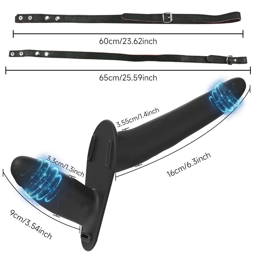 Strap On Double Headed Vibrating Dildo Adjustable Vibrator With 10 Speeds G-spot Vagina Massager Wearable Harness Sex Toy