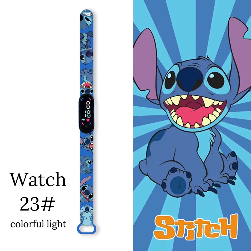 Disney Cartoon Stitch Children Watches Girls Fashion Bracelet LED Women Watch Kids Electronic Digital Waterproof Clock 4