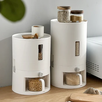 Contenitore per Dispenser di riso da 6Kg/10Kg contenitore per la conservazione del riso contenitore per la conservazione del riso con misurino per la cucina 1