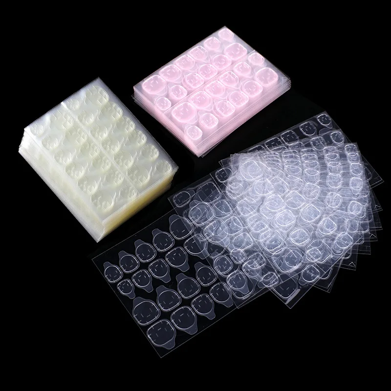 

10 Sheets Thin Breathable Adhesive Tabs Fake Nail Glue Sticker Super Sticky Double Sided Flexible for Acrylic False Nails Tape