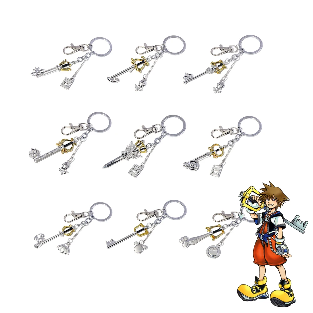 Game Kingdom Hearts Sora Key Keychain Forgotten Blade Metal Golden