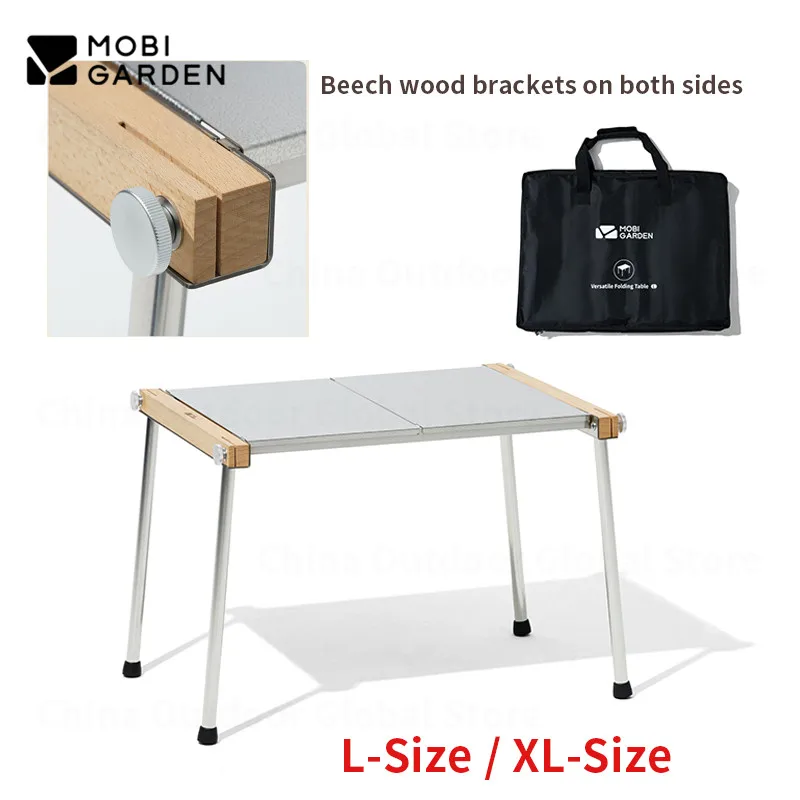 

MOBI GARDEN Portable Detachable Camping Table Folding IGT Free Combination Table Travel Picnic Stainless Steel Table L/XL Size
