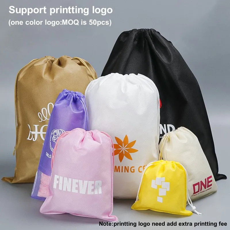 StoBag Non-woven Drawstring Bags Shoe Clothes Storage Fabric Portable Reusable Travel Organizer Pouches Custom Logo(Extra Fee) 3