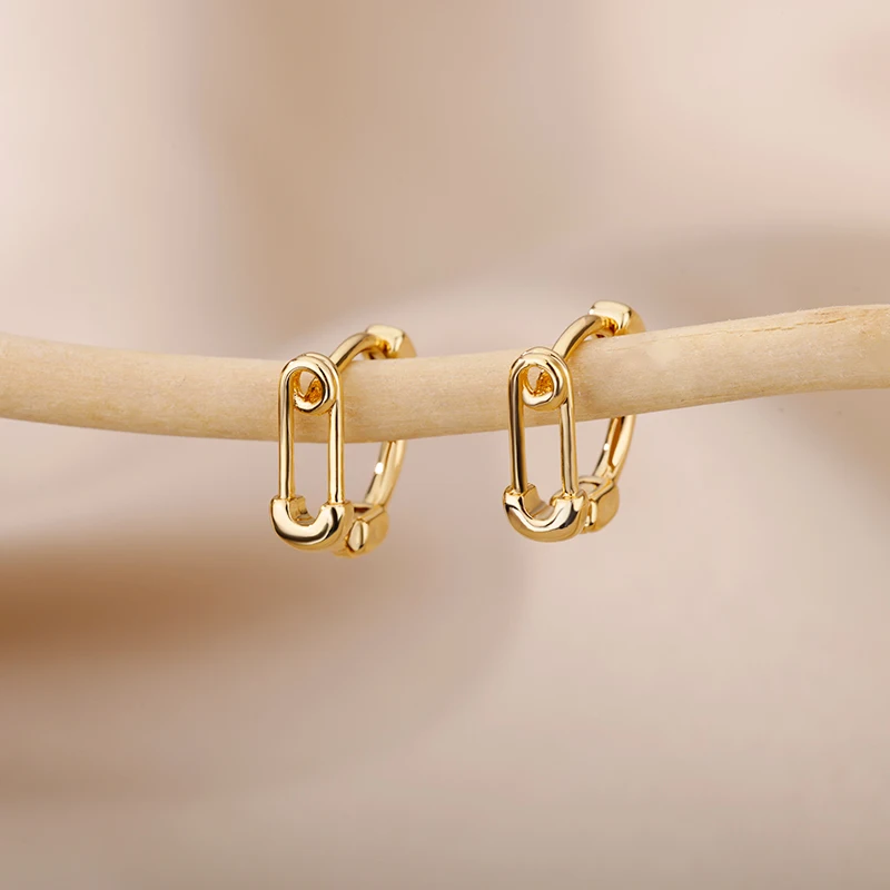 Geometric Fish Bones Stud Earrings for Women