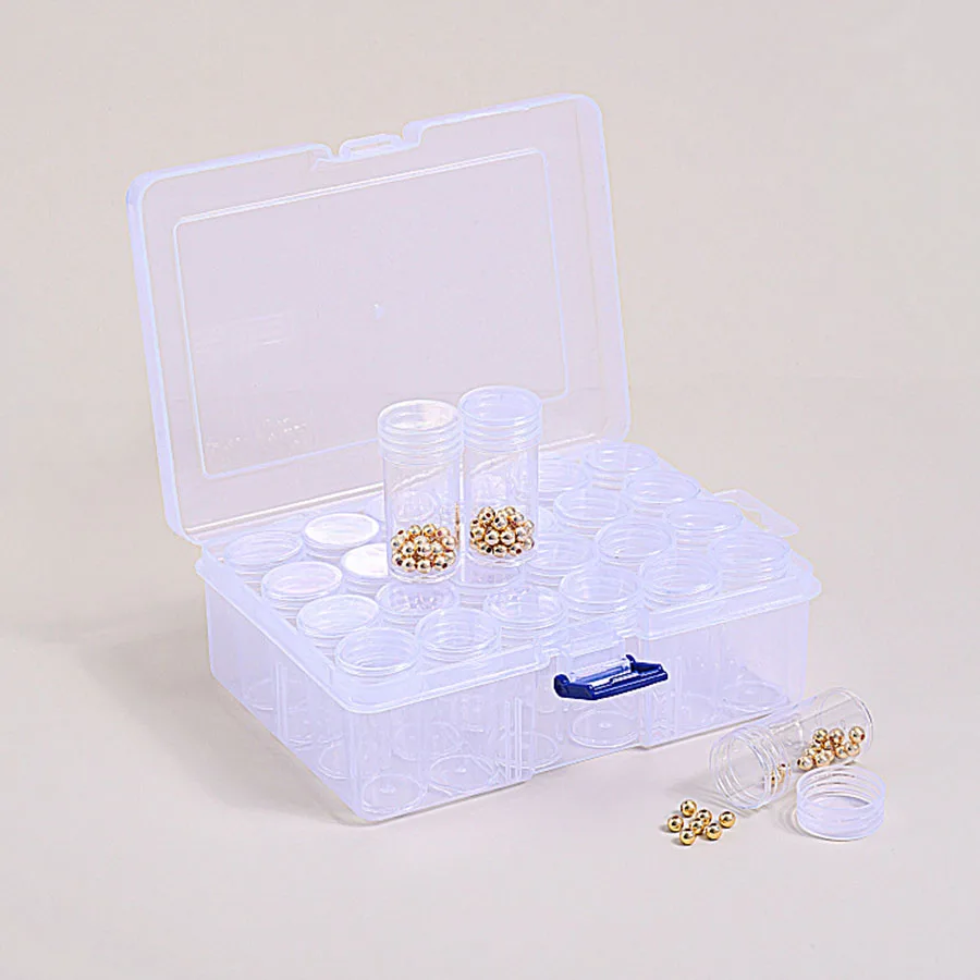 1pcs24 Grid Plastic Storage Box DIY Diamond Painting Handicraft Accessories Storage Box Beaded Ioose Bead Parts Box