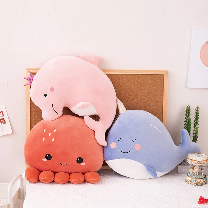 

45cm Sea Animal Pillow Stuffed Soft Sleeping PLush Toy Bed Cushion Room Decro Gifts For Friends