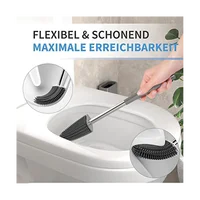 Premium Silicone Toilet Brush - Grey - Toilet Brush Holder with Wall Mounting & Turbo Drying 3