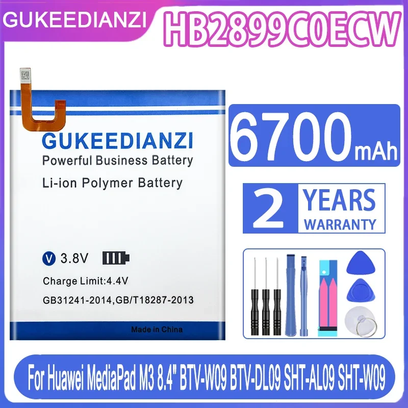 

GUKEEDIANZI Replacement Battery HB2899C0ECW (jinshu) 6700mAh For Huawei MediaPad M3 8.4" BTV-W09 BTV-DL09 SHT-AL09 SHT-W09