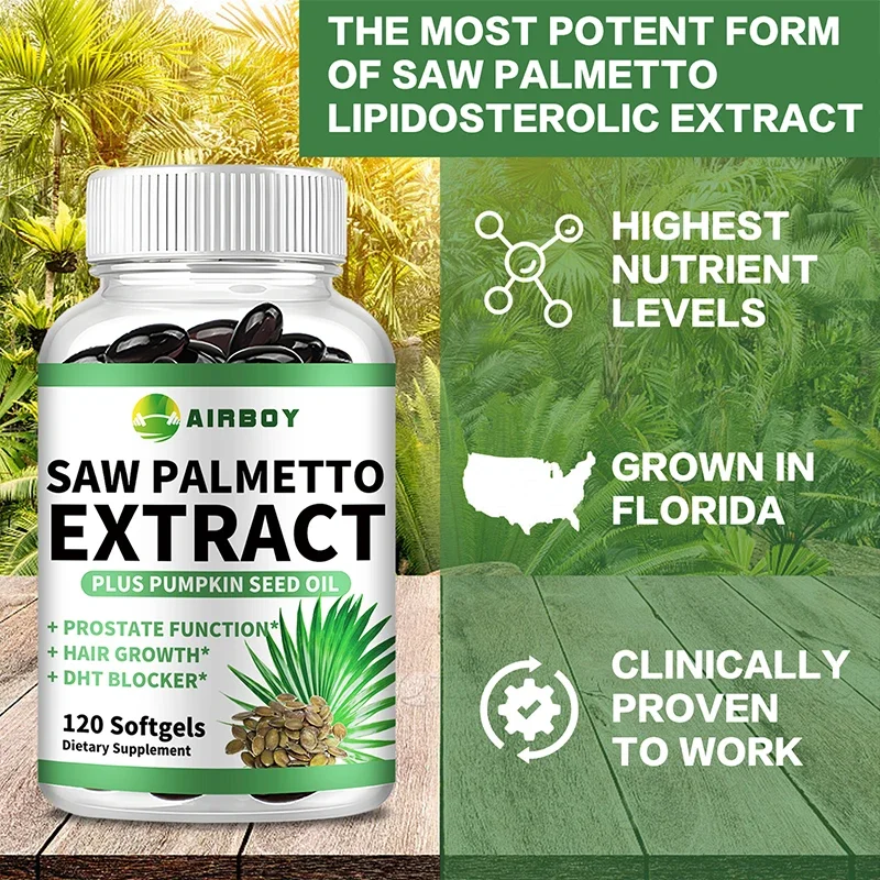 Saw Palmetto-Male Prostate and Reproductive Health Reducing Baldness and Hair Thinning