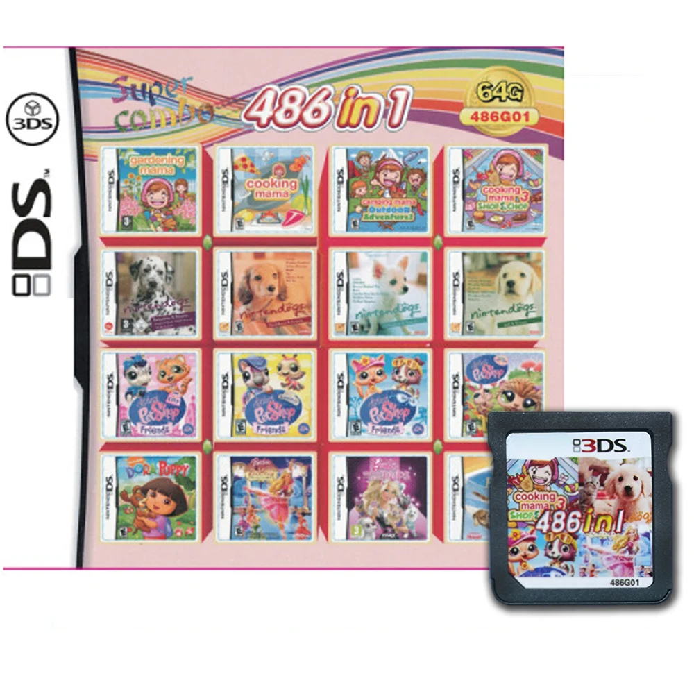 482 in 1 카드 편집 DS NDS 3DS 3DS NDSL 게임 카트리지 카드, 비디오 게임, 휴대용 플레이어 (R4 카드)