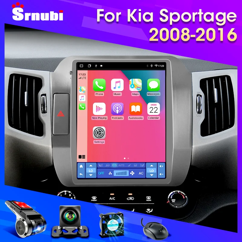 Автомагнитола для Kia Sportage 3 SL 2008-2016 Tesla Style Android мультимедийный видеопроигрыватель