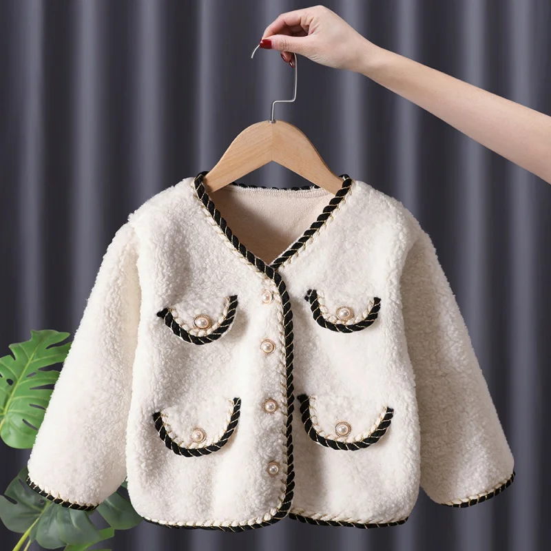 

Girls' Autumn Coat Western Style Children's Autumn Clothing New Children's Baby Autumn and Winter Fashionable Padded Top