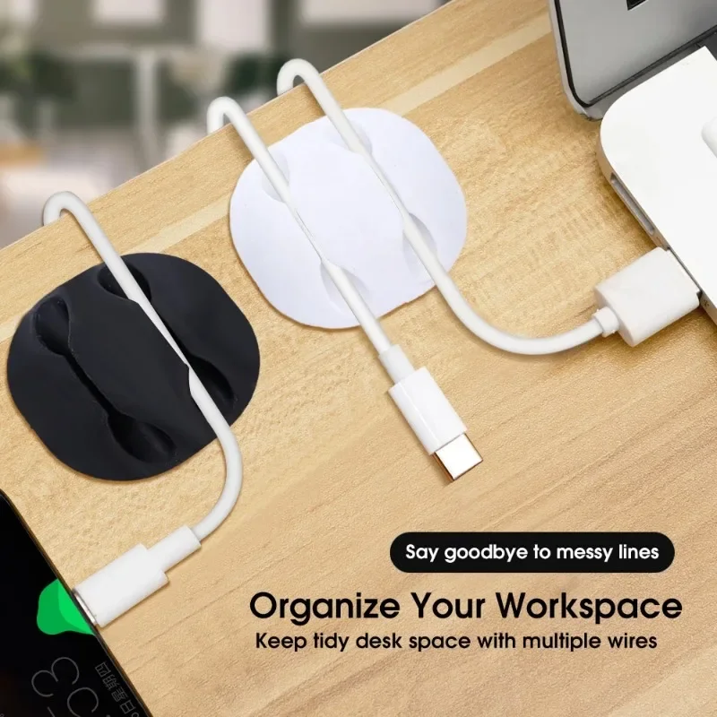 Adhesive Cable Clips Silicone Cable Organizer Desktop Wall Charging Cord Earphone Line Mous Management USB Data Cable Holders 3