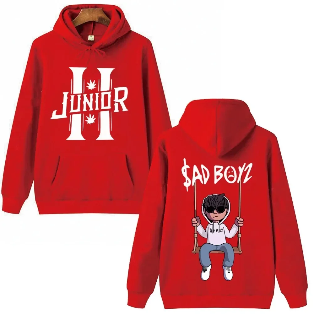 Junior H Sad Boyz 남녀공용 후디, 하라주쿠 힙합 풀오버 상의, 맨투맨 음악 팬 선물