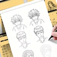 Книга для рисования персонажей аниме для начинающих — 48 страниц простых контур, нарисованных вручную для трассировки и практики