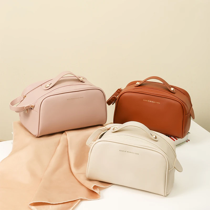 Makeup Case PU Leather Large-capacity Travel Cosmetic Bag Storage Suitcase Organizer New portable toiletry  Storage bag