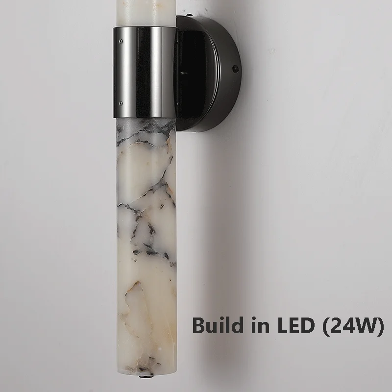 Italian Black Marble Long Wall Sconce 6