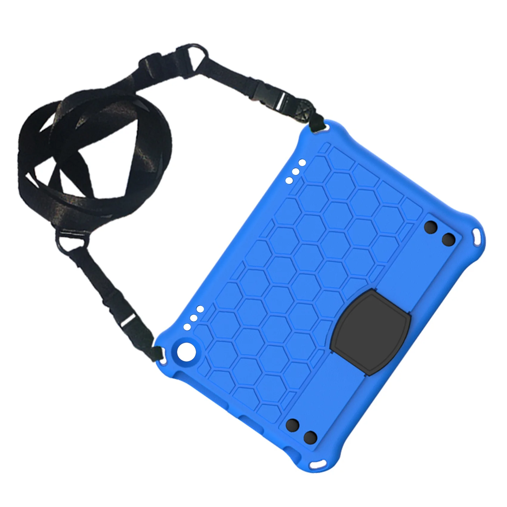 Custodia Per Amazon Kindle Fire Hd 8 /Hd 8 Plus 2020 Custodia Protettiva Anti-Caduta Con Supporto Per Tablet (Blu + Nero)