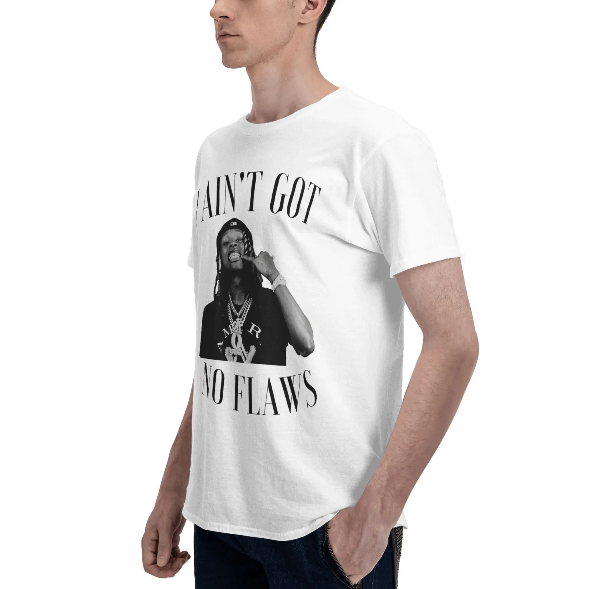 Lustige K-Kings Von T-Shirts für Männer, O-Ausschnitt, 100 % Baumwolle, T-Shirt „Got No Flaws“, kurzärmelige T-Shirts, neue Ankunftskleidung – Detail 6